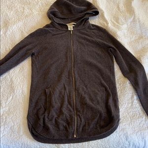 Max studio 100% cashmere zip up sweater with hood